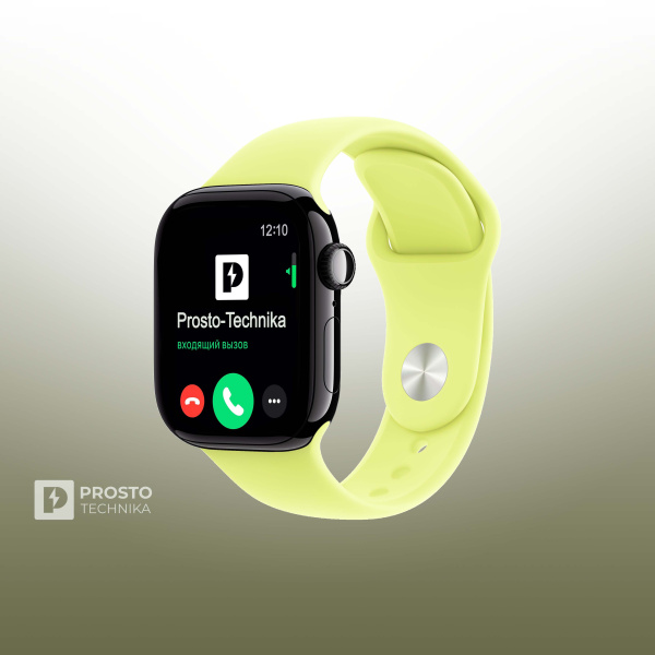 Apple Watch S11 46mm Jet Black Sport Band Neon Yellow M/L